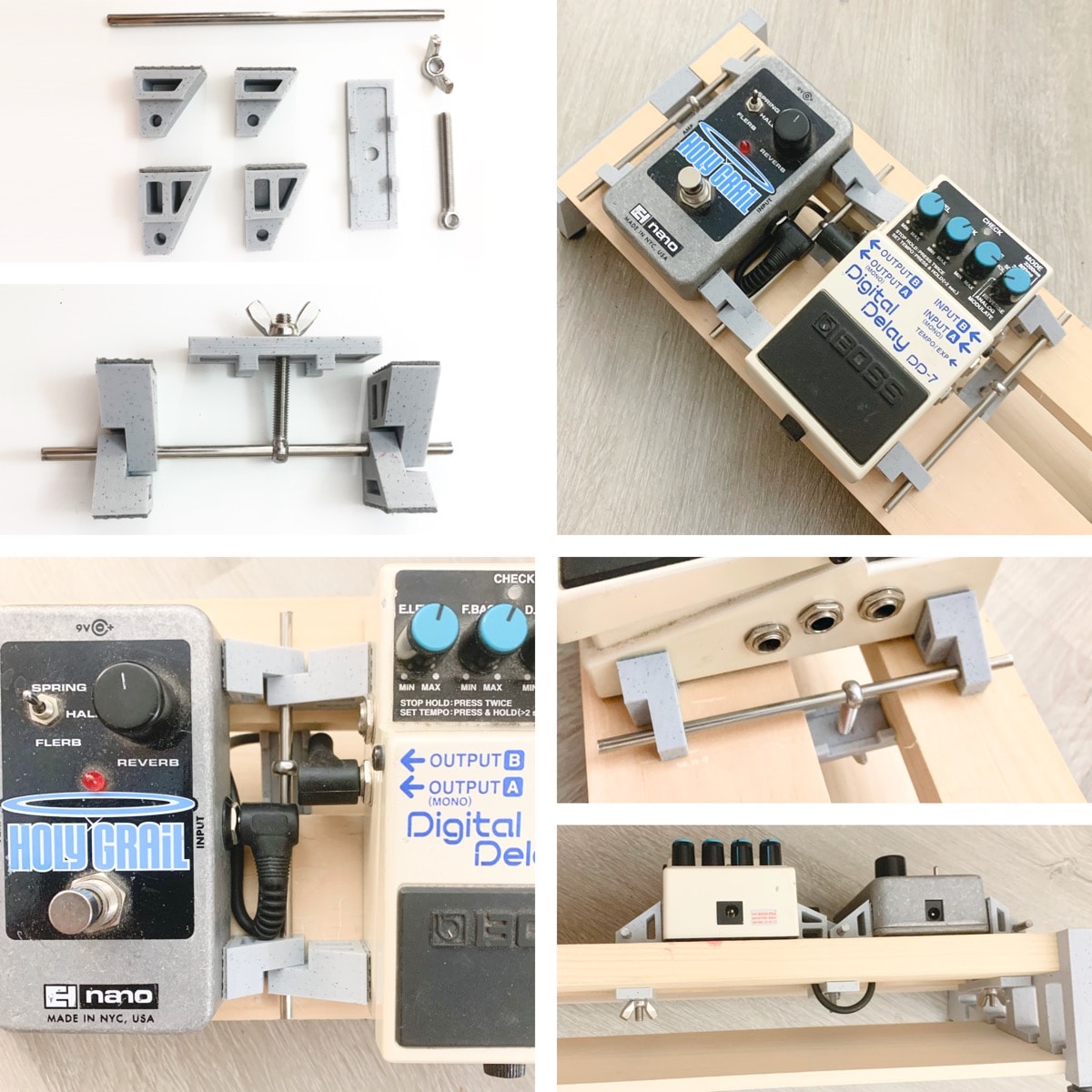 demonstrative imagse for the DIY Pedalboard Brackets for Common Lumber